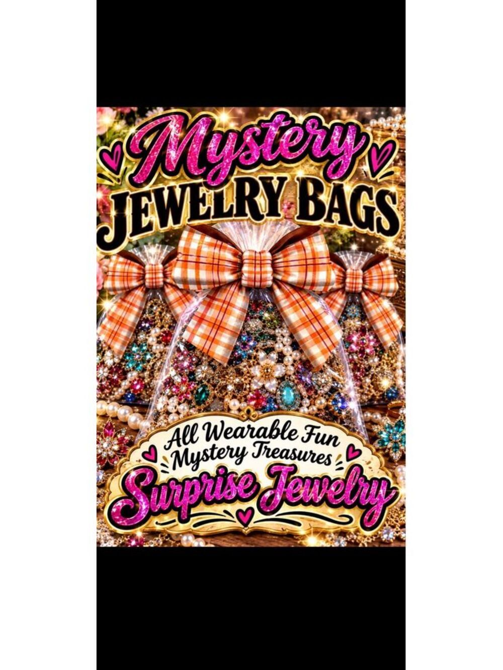 Mystery Jewelry Bag Silver Tone All Wearable Fun Surprise Jewelry